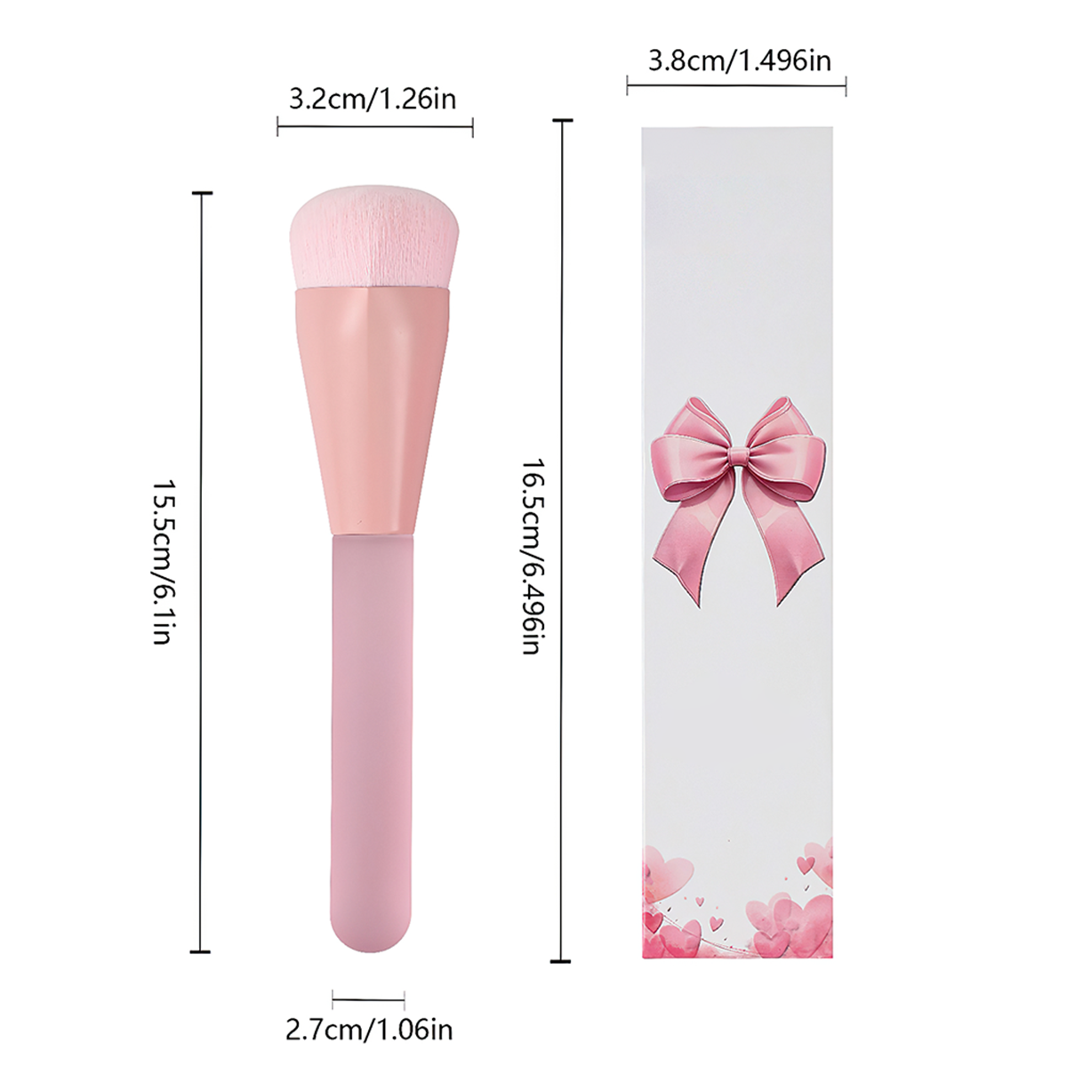 Peach powder love foundation brush boxed