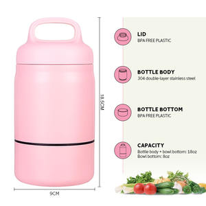 Barattolo di cibo isolato doppio vuoto portatile con Logo personalizzato per tornare a scuola mantenendo caldo freddo per bambini adulti - Product Image 4