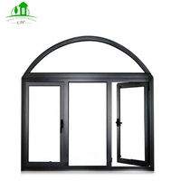 Ventana Abatible Arqueada de Aluminio de Alta Calidad, Insonorizada, con Mosquitera Magnética Colgante de Acero Inoxidable, 5 Años de Garantía para Cocina