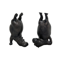 Escultura de Resina de Hipopótamo de Yoga, Novedad Transfronteriza, Decoración Creativa de Animales para Sala de Estar, Gimnasio y Estudio de Yoga