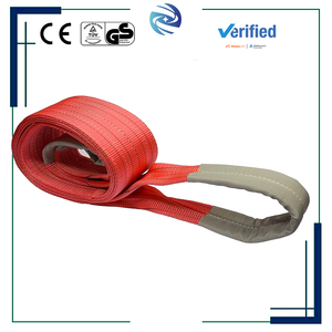 5T-10T 1-10M 강화형 이중 아이 루프 엔드 내구성 있는 폴리에스터 구조 5T 등급 하중 용량 웨빙 슬링 - Product Image 1