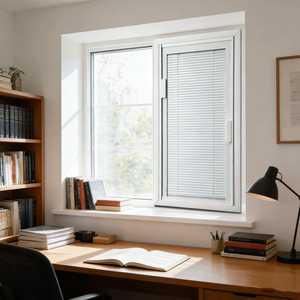 ม่านบังตาแบบเวเนเชียนกันน้ำสำหรับห้องน้ำ  วัสดุอะลูมิเนียมอัลลอยด์  ควบคุมด้วยแม่เหล็ก  กระจกเดี่ยว  ติดตั้งภายในหน้าต่าง  แบบม่านกลวง - Product Image 1