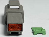 Connecteurs automobiles DEUTSCH DT06-2S, boîtier gris 2 voies, terminal à souder 2 broches, boîtier en plastique, fiche mâle