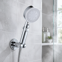 IProSan Pommeau de Douche à Main pour Toilettes en ABS de Haute Qualité, Écologique, 5 Modes, Chromé, avec Triple Sortie d'Eau