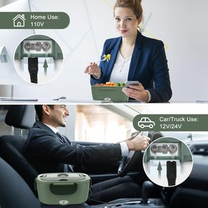 Boîte à <span class=keywords><strong>lunch</strong></span> électrique - 1,5 L, chauffe-aliments <span class=keywords><strong>plus</strong></span> <span class=keywords><strong>rapide</strong></span>, portable avec fourchette, cuillère et sac isotherme, arrêt automatique, pour le bureau, les voyages - Product Image 2