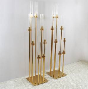 ขายส่งหรูหรา <span class=keywords><strong>8</strong></span> แขนโลหะทองเชิงเทียนตาราง Centerpieces โคมไฟระย้าสําหรับงานแต่งงานหน้าแรกตกแต่งเครื่องประดับ - Product Image 6