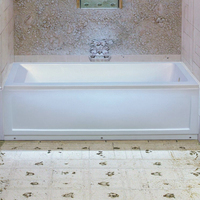 Baignoire rectangulaire encastrable en acrylique écologique avec drain intégré et jupe de protection pour les jambes, pour bébés et adultes, idéale pour appartement et salle de bain