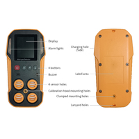 Detector Multigas CH4 O2 H2S CO2 PLC, Dispositivo de Detección Portátil de Mano, Control Remoto, Alertas Personalizables, Funcionamiento de 12 Horas