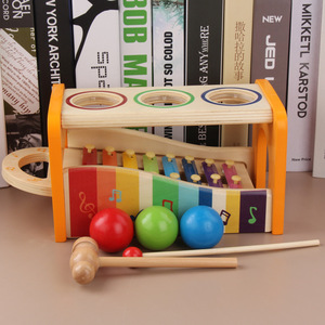 Jouet musical éducatif Montessori 2-en-1 écologique en bois : <span class=keywords><strong>Xylophone</strong></span> <span class=keywords><strong>à</strong></span> marteaux et <span class=keywords><strong>banc</strong></span> de percussion <span class=keywords><strong>à</strong></span> 8 notes pour tout-petits, pour le développement de la motricité fine - Product Image 5