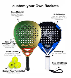 <span class=keywords><strong>Raqueta</strong></span> de Pádel Personalizada Qingyu Sport, <span class=keywords><strong>Raqueta</strong></span> de Tenis de Playa de Fibra de Carbono de Grado Competitivo, Fábrica para el Mercado Norteamericano - Product Image 2