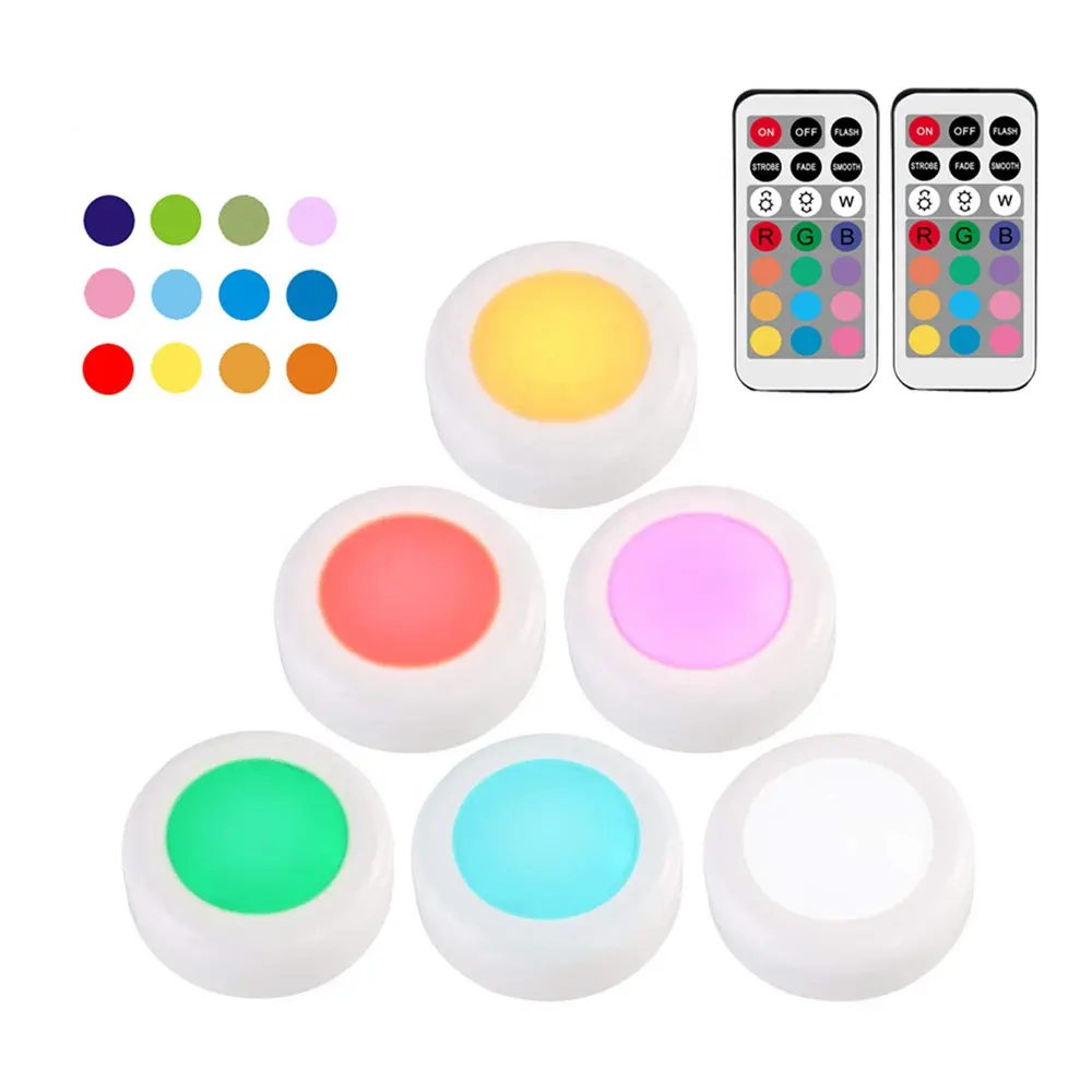 Customized Logo Colorful RGB Round Shape Small Night Lamp Remote Control ABS Mini Night Light