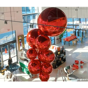 Red gương bóng <span class=keywords><strong>Inflatable</strong></span> lớn bóng bóng Sphere cho Đảng trang trí <span class=keywords><strong>Inflatable</strong></span> gương bóng - Product Image 4