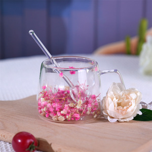 Tazas <span class=keywords><strong>de</strong></span> Vidrio <span class=keywords><strong>de</strong></span> Doble Pared <span class=keywords><strong>de</strong></span> 200 ml con Flor Seca, Nuevo <span class=keywords><strong>Diseño</strong></span> para Regalo <span class=keywords><strong>de</strong></span> Navidad - Product Image 6