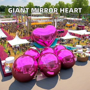 Bola de espejo en forma de corazón inflable gigante de PVC duradero para publicidad de eventos y decoraciones de festivales para fiestas y promociones - Product Image 4