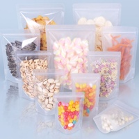 Sachets en plastique refermables mats transparents personnalisés avec fermeture éclair pour aliments, noix, dattes, bonbons, graines