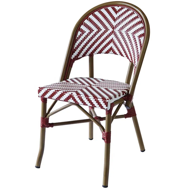 ריהוט נצרים חיצוני זול פטיו ביסטרו צרפתי שרפרף כסאות קש