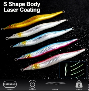 OEM UV luminoso 130g 160g plomo pesca <span class=keywords><strong>Jigging</strong></span> señuelo de fundición larga rápido hundimiento Vertical Metal Jigs para atún Río y Lago posición - Product Image 4