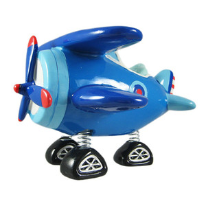 Modelo de avión de poliresina, biplano azul, alcancía, biplano - Product Image 1