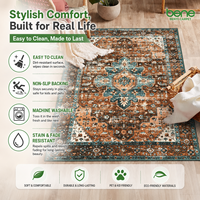 Tapis Benyi de bonne qualité, style persan, à poils moyens, antidérapant, imprimé sur mesure, en polyester, pour salon et chambre à coucher