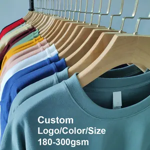Camiseta grossa masculina de 100% algodão, grossa, pesada, de qualidade, 260 gsm, camiseta lisa personalizada, grande