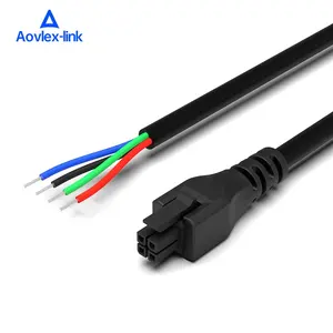 Micro Fit 3,0-arnés de Cable de 4 posiciones moldeado a rayas, Cable de cola de cerdo, Compatible con conector de crimpado Molex