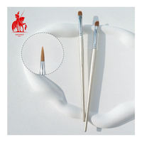 Pinceau correcteur individuel en poils synthétiques avec manche en bois et tube en cuivre, outil de maquillage pour les yeux, vente en gros, marque privée, logo personnalisé
