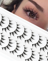 Faux cils en fibre végétale imprimés en 3D, bande super fine, réutilisables, végétaliens, sans cruauté, styles naturels et manga/anime