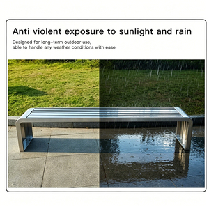 Banc d'extérieur robuste en acier inoxydable pour espaces publics, banquette commerciale pour zones fumeurs, gares de transit et vestiaires - Product Image 6