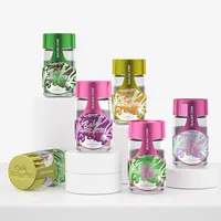 Logo personalizzato infuso 5 pezzi pre imballaggio bottiglia di vetro a prova di bambino jeeter bottiglia di imballaggio a prova di bambino per fiore