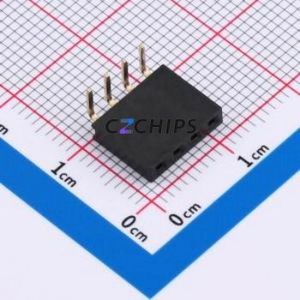 FG-PM2.54-1-04PW-H8.5 Pin Socket Bent Lead Through Hole,P=2.54mm Connector 1x4P 2.54mm Square Hole Right Angle Insert - Product Image 1