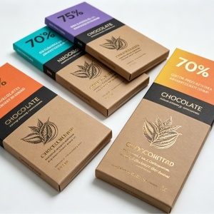 Boîte à chocolat personnalisée en relief, finition or et argent de luxe, emballage en carton alimentaire pour chocolat, desserts et confiseries - Product Image 3