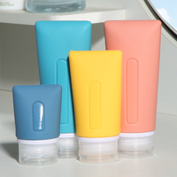 Gel cosmétique pliable personnalisé, 37ML, 60ML, 89ML, bouteilles de toilette pour le lavage des mains, ensemble de bouteilles de voyage en Silicone