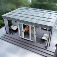 Véranda 4 saisons directement de l'usine, avec structure en aluminium anodisé, amovible et inclinable, pour villa, balcon et complexe hôtelier