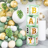 Boîte à lettres pour nom de bébé, 4 pièces, boîte transparente pour révélation du sexe, pour anniversaire, mariage, fête prénatale, décoration de fête, fournitures de fête