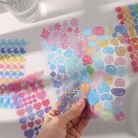 Vinilo a prueba de agua Kiss Cut Sticker Korean Cute Kawaii Glitter Stickers Sheet Impresión personalizada