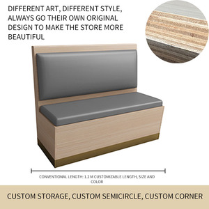 Restauration rapide stand en bois massif cafétéria café en bois Bistro carré café commercial restaurant meubles sièges canapé banc - Product Image 4