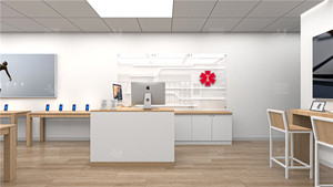 Điện thoại di động tủ trưng bày bằng gỗ ánh sáng Tường Giá sản phẩm kỹ thuật số tủ trưng bày thiết kế đa chức năng truy cập - Product Image 3