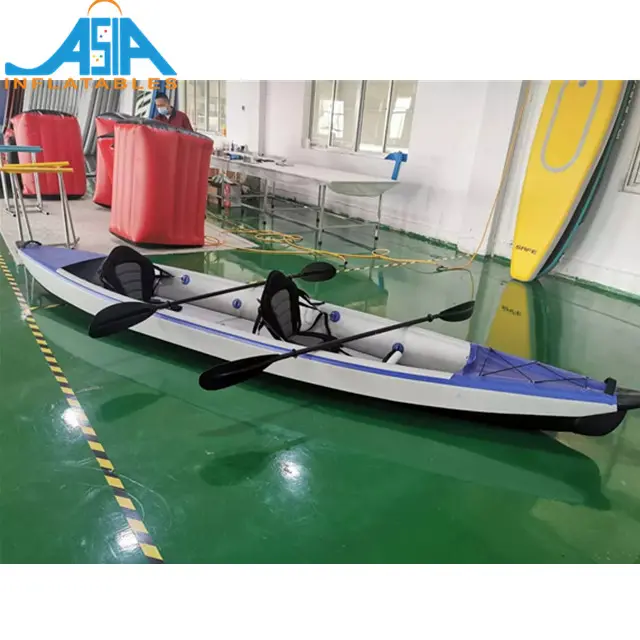 Set Kayak Tiup, Perahu Jelajah Kapal Memancing Drifting Menyelam Dugout Rakit dengan Pompa Udara untuk 2 Penumpang