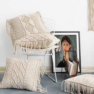 GodsWord Bohemian Style Macrame Throw Pillow <strong>Cushion</strong> Cover Pillowcase Indoor Decorative Fringe <strong>Sofa</strong> <strong>Cushion</strong> Cases <strong>Set</strong> - Product Image 6