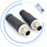 Conectores M12 de 4, 5 y 8 Pines, Ensamblaje de Conectores en Ángulo de 90 Grados/Rectos, PG7/PG9 para Conectores de Cable Impermeables