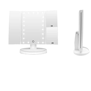 Nouveau miroir de maquillage pliable avec <span class=keywords><strong>amplification</strong></span> des perles de lampe <span class=keywords><strong>Amplification</strong></span> LED Miroir de maquillage pliant <span class=keywords><strong>à</strong></span> trois - Product Image 6