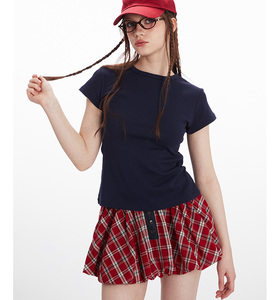 Venta al por Mayor de Camisetas Deportivas de Manga Corta para Mujer, 220 g/m², 96.7% Algodón, 3.3% Elastano, Color Sólido, Básicas - Product Image 3