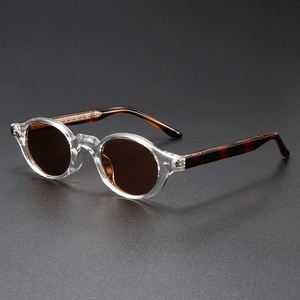Lunettes de soleil ovales rétro tendance 2025 avec rivets punk, protection UV400, monture TR90 petite taille, personnalisables avec logo - Product Image 1