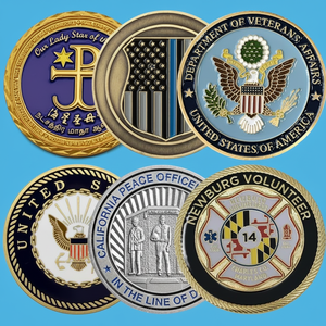 Moneda de Metal con Logotipo Personalizado del Fabricante, Fundición a Presión, Monedas Esmaltadas en Blanco 3D, Moneda Conmemorativa de Plata para Bomberos - Product Image 1