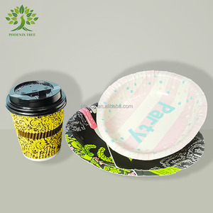 Ensemble de vaisselle jetable, assiettes en papier épaisses, imperméables, pour restaurant, fête, mariage, pique-nique, vente en gros - Product Image 4