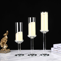 Support de bougie en cristal transparent gravé avec logo personnalisé, décoration d'intérieur pour mariages, Noël, Saint-Valentin