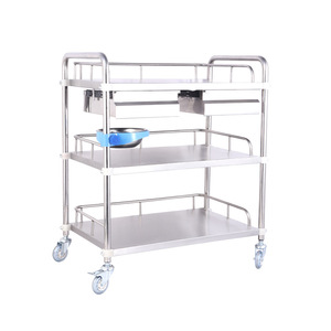 Stainless Steel Treatment Cart 3 Tier With 4 Castors For Hospital Use Durable Industrial Design - Product Image 4