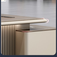 Bureau de direction convertible et extensible en L, grand format, de luxe et moderne, idéal pour le bureau à domicile, l'école, le salon ou le hall.