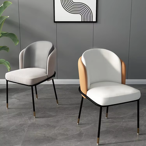 Chaise de salle à manger rembourrée en velours moderne 2025 avec fauteuils en métal Accent Home Furniture pour salon et chambre à coucher - Product Image 4