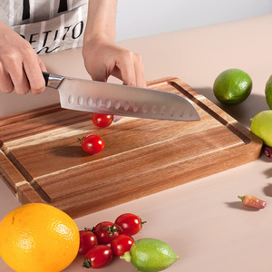 Acacia gỗ bít tết cắt Board với nước trái cây rãnh nhà bếp bằng gỗ bánh Pizza thớt Board - Product Image 4